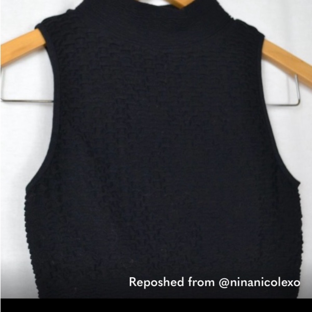 Whitney Eve Black Textured Crop Top